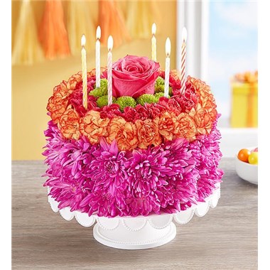 Birthday Wishes Flower Cake&reg; Vibrant